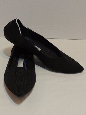 Rothys Shoes Woman Size 8W Black Blue Travel Vacation Airport Cruise Ship Shoes